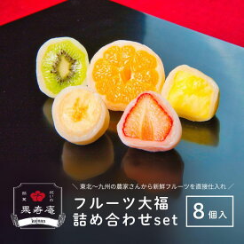 【ふるさと納税】No.1805 祝いの銘菓　果寿庵のフルーツ大福8個セット　フルーツ大福 大福 和菓子 スイーツ デザート お菓子 餅 詰め合わせ お取り寄せ 手包み 旬のフルーツ 季節限定 国産 厳選 福島市 福島県産 返礼品 20000円以内 2万円以内