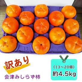 【ふるさと納税】会津身しらず柿 (訳あり・家庭用) 約4.5kg (13個から20個入り) 渡部柿園産｜会津若松 訳アリ 果物 フルーツ 柿 みしらず かき カキ 会津身不知柿 令和7年 2025年 旬 [0937]