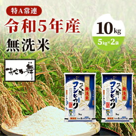 【ふるさと納税】令和5年産 福島県産 あさか舞コシヒカリ 無洗米10kg（5kg×2袋）　【 お米 白米 ライス ご飯 ブランド米 銘柄米 お弁当 おにぎり 1等米 特A 産地直送 主食 炭水化物 】　お届け：2023年11月上旬頃から順次発送予定