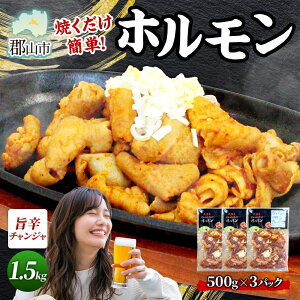 【ふるさと納税】大沼亭 市場直営店 ホルモン チャンジャ 約1.5kg ホルモン焼き ピリ辛 豚ホルモン 豚ホル ぷるぷる とろける 食感 お酒のお供 おつまみ おかず ごはんのお供 冷凍 うつくしま