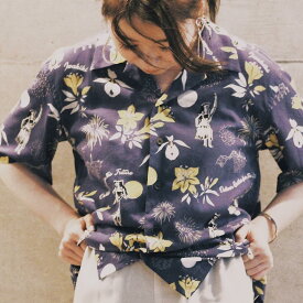 【ふるさと納税】いわき市発D2Cアロハシャツ「yourmood」（オープンカラー）　NAVY