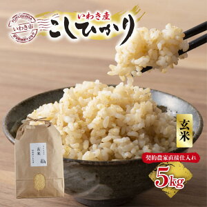 【ふるさと納税】【契約農家直接仕入れ米】福島県いわき市産「コシヒカリ」玄米5kg(おいしい炊き方ガイド付き)