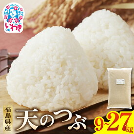 【ふるさと納税】福島県産天のつぶ　選べる容量（9kg~27kg） | 福島県産 米 精米 食味ランキング 産地直送 ふるさと納税 返礼品 送料無料 ブランド米 日本米 東北米 つや 旨味 甘み 香り 粘り コシ もちもち 天のつぶ R7年産 | FU006-oya