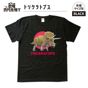 【ふるさと納税】恐竜・古代生物Tシャツ トリケラトプス 035