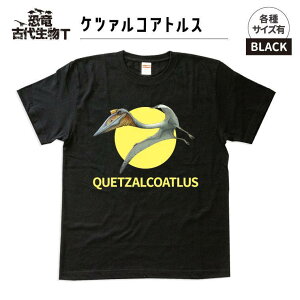【ふるさと納税】恐竜・古代生物Tシャツ ケツァルコアトルス 018