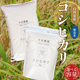 【ふるさと納税】《選べる容量》【無洗米】白河市産 コシヒカリ 2kg 5kg 米 コメ ごはん ご飯 食品 F24R-080var