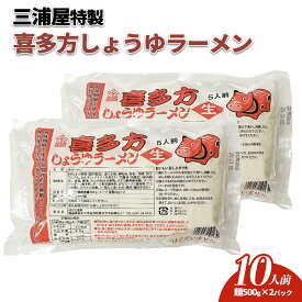 【ふるさと納税】喜多方ラーメン 醤油 10食 （5食/パック×2パック） ラーメン らーめん しょうゆ 人気 お土産 生麺 グルメ 三浦屋【07208-0633】