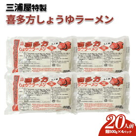 【ふるさと納税】喜多方ラーメン 醤油 20食 （5食/パック×4パック） ラーメン らーめん しょうゆ 人気 お土産 生麺 グルメ 三浦屋【07208-0634】