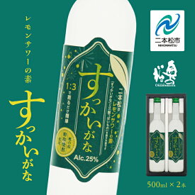 【ふるさと納税】 奥の松酒造 二本松のレモンサワーの素「すっかいがな」500ml×2本 奥の松 リキュール 酒 アルコール レモンサワー サワー 酒造 酒蔵 さけ おすすめ お中元 お歳暮 ギフト 二本松市 ふくしま 福島県 送料無料 【道の駅安達】