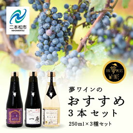 【ふるさと納税】 夢ワインのおすすめ3本セット 250ml×3本 ワイン 飲みやすい 赤ワイン お酒 飲み比べ ご当地 ワイナリー プレゼント 人気 ランキング おすすめ お中元 お歳暮 ギフト 二本松市 ふくしま 福島県 送料無料 【ふくしま農家の夢ワイン】