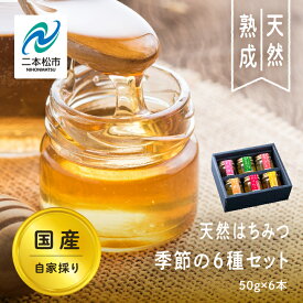 【ふるさと納税】 自家採り国産天然はちみつ 季節の6種セット 蜂蜜 はちみつ ハチミツ 国産 百花蜜 アカシヤ アカシア ハニー 天然 セット 詰め合わせ 無添加 おすすめ お中元 お歳暮 ギフト 二本松市 ふくしま 福島県 送料無料 【株式会社渡辺養蜂場】