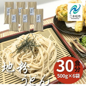 【ふるさと納税】 《2026年4月より順次発送》地粉うどん30食分（500g×6袋） うどん ウドン 麺 めん 乾麺 粉もの 常温 常温保存 おすすめ お中元 お歳暮 ギフト 二本松市 ふくしま 福島県 送料無料 【西谷さとう農園】