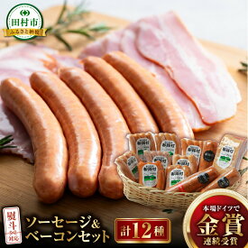 【ふるさと納税】 ソーセージ 全種 ＆ ベーコン セット 計12種 詰め合わせ やまと豚 DLG 金賞 年内発送 ギフトセット 贈答 お中元 お歳暮 お祝い のし 熨斗 贈り物 お取り寄せ グルメ ギフト プレゼント人気 ランキング おすすめ おかず 焼くだけ 福島県 田村市 ハム工房都路