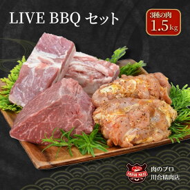 【ふるさと納税】川合精肉店「LIVEBBQ」セット 肉 焼肉 すき焼き ステーキ しゃぶしゃぶ バーベキュー パーティ ランキング ギフト 贈答 プレゼント 熨斗 のし 牛 豚 鶏 羊 福島県 田村市 川合精肉店