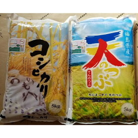 【ふるさと納税】【令和5年産】南相馬市産ふくしま未来農業協同組合コシヒカリ5kg＋天のつぶ5kg食べ比べセット【01031】