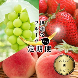 【ふるさと納税】＜2026年から開始の定期便＞伊達な小さなフル－ツ定期便 (いちご約500g・桃約2kg・ぶどう2～3房) 果物 フルーツ 桃 モモ 苺 イチゴ 葡萄 ブドウ 福島県 伊達市 F21C-020