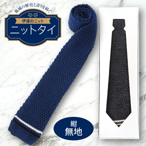 【ふるさと納税】 【選べる種類・カラー】 ネクタイ (ニット) 無地 ボーダー ニットタイ 黒 ブラック 茶 ブラウン 紺 ネイビー グレー チャコール 福島ニット 福島県 伊達市 F20C-023var
