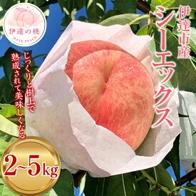 【ふるさと納税】2025年出荷分 先行予約数量が選べる 福島県産 シーエックス 2kg 3kg 5kg 2025年9月中旬〜2025年10月上旬発送 先行予約 予約 大玉 固め 伊達の桃 桃 もも モモ 果物 くだもの 食品 F20C-444var