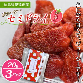 【ふるさと納税】 セミドライいちご 20g 3パック入り F20C-534
