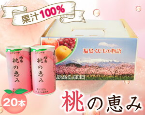 「福島桃の恵み」20本 　果汁100％ジュース