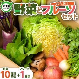 【ふるさと納税】野菜 と フルーツ セット ( 旬の野菜 10種類前後＋ 果物 1種類) 旬 野菜セット 採れたて 新鮮 お試し おまかせ 詰め合わせ 産地直送 SDGs 季節 さくらんぼ 桃 モモ 梨 りんご 6月以降 順次発送 送料無料 福島県大玉村 OT01-001