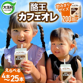 【ふるさと納税】 酪王カフェオレ お試し セット 200ml ×(4本〜25本) ｜ 福島県 大玉村 酪王 カフェ コーヒー 牛乳 こども 送料無料 小分け ご当地 名物 キッズ 飲みきり 5000円 以下 8000円以下 4000円 福島県 大玉村 | pl-ca-200ml