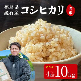 【ふるさと納税】《選べる容量》〈先行予約 2026年産米〉福島県鏡石町産 和田農園 コシヒカリ 玄米 《4kg 5kg 10kg》 米 コメ こめ F6Q-436var