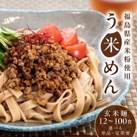 【ふるさと納税】＼選べる容量・回数・定期便／ グルテンフリー 米粉で作った麺「う米めん」玄米タイプ 《12袋 30袋 100袋》 定期便 2回 3回 F21T-245var
