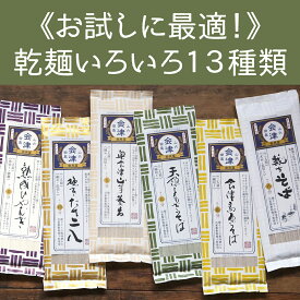 【ふるさと納税】乾麺いろいろ13種類（200g×13束）　【麺類 うどん 乾麺 県民食 簡単調理 まとめ買い】