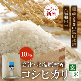 【ふるさと納税】【玄米】【令和5年産】【新米】会津・北塩原村産「コシヒカリ」10kg（大塩棚田米・標高500m里山栽培） 【 ふるさと納税 人気 おすすめ ランキング コシヒカリ 米 10kg 白米 お米 国産 コメ こめ 玄米 ブレンド 福島県産 福島県 北塩原村 送料無料 】 KBK012