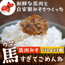 【ふるさと納税】【ご飯がすすむ!】うま味たっぷりの馬肉みそ「馬すぎてごめんね」130g×3個【会津と言えば馬肉!】【1595273】