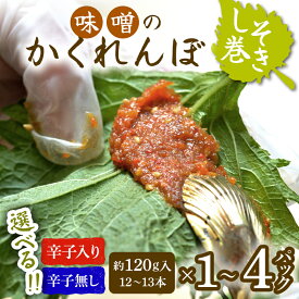 【ふるさと納税】＼ 選べる容量 ／ 味噌のかくれんぼ 辛子入り・無し しそ巻き 約120～480g（12～52本）1～4パック 手作り みそ 甘口味噌 紫蘇 シソ ごま ピリ辛 ご飯のお供 おかず おつまみ FAG-0091var