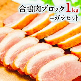 【ふるさと納税】【先行予約】合鴨肉ブロック1kg+合鴨ガラセット【配送不可地域：離島・沖縄県】【1530967】