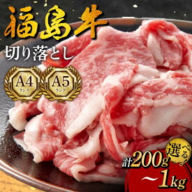 【ふるさと納税】 福島牛 切り落とし 《 容量が選べる 200g～1kg 》牛肉 黒毛和牛 和牛 国産 F6U-291var