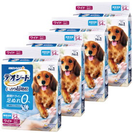 【ふるさと納税】【毎月定期便】ユニ・チャームペットデオシートしっかり超吸収無香消臭タイプワイド54枚×4全2回_ ペットシート デオシート ユニ・チャーム ペット用品 犬用品 吸収 消臭 無香 ワイド 定期便 人気 おすすめ 送料無料 【4069356】
