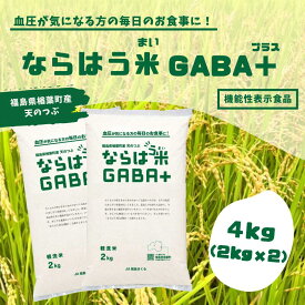 ならはう米GABA＋ 4kg　楢葉町産天のつぶ 【GABA米 米 福島 天のつぶ 白米 うるち米 玄米 栄養 天のつぶ 楢葉町 福島県産 健康米 機能性 軽洗米 アミノ酸 血圧低下 睡眠 美味しい ダイエット米 ふるさと納税 白米ブレンド 国産米 贈り物 ごはん ご当地】