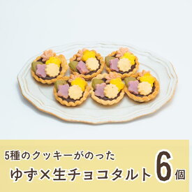 【ふるさと納税】ゆず＆生チョコのタルトに5種のクッキー？！『花柚子ちよ子』6個入り【タルト ギフト スイーツ 焼き菓子 お菓子 クッキー スイーツ 人気 デザート 贈り物 プレゼント ゆず チョコ 生チョコ ミニ 福島 ケーキ セット 母の日 父の日 敬老の日 クリスマス 】