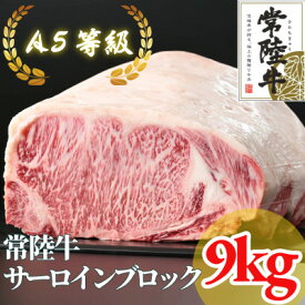 【ふるさと納税】【常陸牛】A5等級 サーロインブロック 9kg【配送不可地域：離島・沖縄県】【1517954】