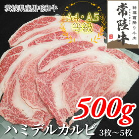 【ふるさと納税】【常陸牛】ハミデルカルビ500g(3～5枚) _ 常陸牛 牛肉 カルビ 人気 美味しい 【配送不可地域：離島・沖縄県】【1560454】