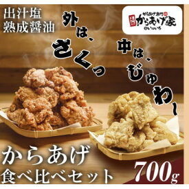 【ふるさと納税】特製 からあげ食べ比べセット(熟成醤油・出汁塩)計700g【配送不可地域：離島・沖縄県】【1572792】