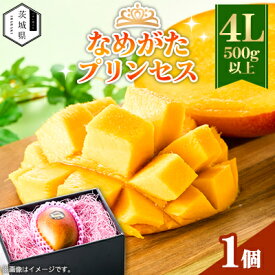 【ふるさと納税】茨城県産 なめがたプリンセスマンゴー4L【500g以上】1個【配送不可地域：離島・沖縄県】【1647816】