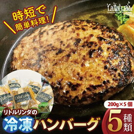 【ふるさと納税】リトルリンダの冷凍ハンバーグ5種類入り(200g×5)ギフトボックス【常陸牛 国産牛 味わいポーク 時短 簡単料理 水戸市 茨城県】(NC-1)