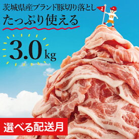 【ふるさと納税】【選べる配送月】【数量限定】リピーター続出！茨城県産ブランド豚切り落とし3kg (300g×10p)【肉 豚肉 切り落とし 小分け 真空 真空パック 茨城県産 肉料理 肩ロース ウデ モモ バラ 水戸市 水戸】（EC-101）