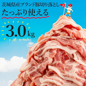 【ふるさと納税】【数量限定】リピーター続出！茨城県産ブランド豚切り落とし3kg (300g×10p)【肉 豚肉 切り落とし 小分け 真空 真空パック 茨城県産 肉料理 肩ロース ウデ モモ バラ 水戸市 水戸】（EC-101）