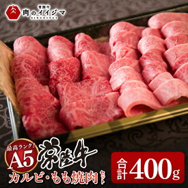 【ふるさと納税】 肉 常陸牛A5 カルビ もも焼肉セット 400g カルビ 国産牛 黒毛和牛 父の日 お取り寄せ お祝い 内祝い 出産 結婚 快気祝いプレゼント 誕生日 ギフト対応 茨城県 水戸市 肉のイイジマ （DU-76）