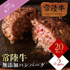 【ふるさと納税】＼最短翌日〜5営業日以内発送／父の日 食べ物 肉 常陸牛ハンバーグ100g 20個セット 無添加 父の日 食べ物 小分け 冷凍 簡単 焼くだけでレストランの味 ギフト対応 【肉のイイジマ】（DU-85）