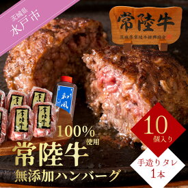 【ふるさと納税】【レビューキャンペーン】ハンバーグ 無添加 常陸牛 100% 100g 10個 セット 冷凍 リピーター続出！ お歳暮 ギフト 食べ物 手捏ねハンバーグ タレ付 18000円 小分け 焼くだけでレストランの味 茨城県 水戸市 (DU-8)