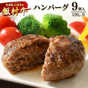 【ふるさと納税】 飯村牛ハンバーグ 9個入り| ハンバーグ ステーキ 冷凍 冷凍食品 簡単調理 お弁当 おかず おつまみ 惣菜 肉 牛肉 和牛 ビーフ※着日指定不可※離島への配送不可