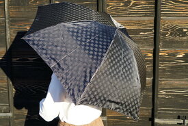 【ふるさと納税】雪華模様の折り畳み傘（サイズ60cm）カラー：ブラック　かさ/メンズ/レディース/おしゃれ_BL15