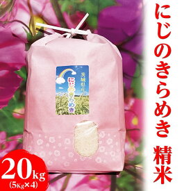 【ふるさと納税】【令和7年産】にじのきらめき 精米20kg（5kg×4袋）【荒川アグリ】 | こめ コメ 米 精米 白米 ご飯 国産 単一米 茨城県産 古河市産 ギフト 贈答 贈り物 プレゼント お祝 ご褒美 記念日 景品 おいしい 定番 ※2025年10月上旬頃より順次発送予定 _DH03